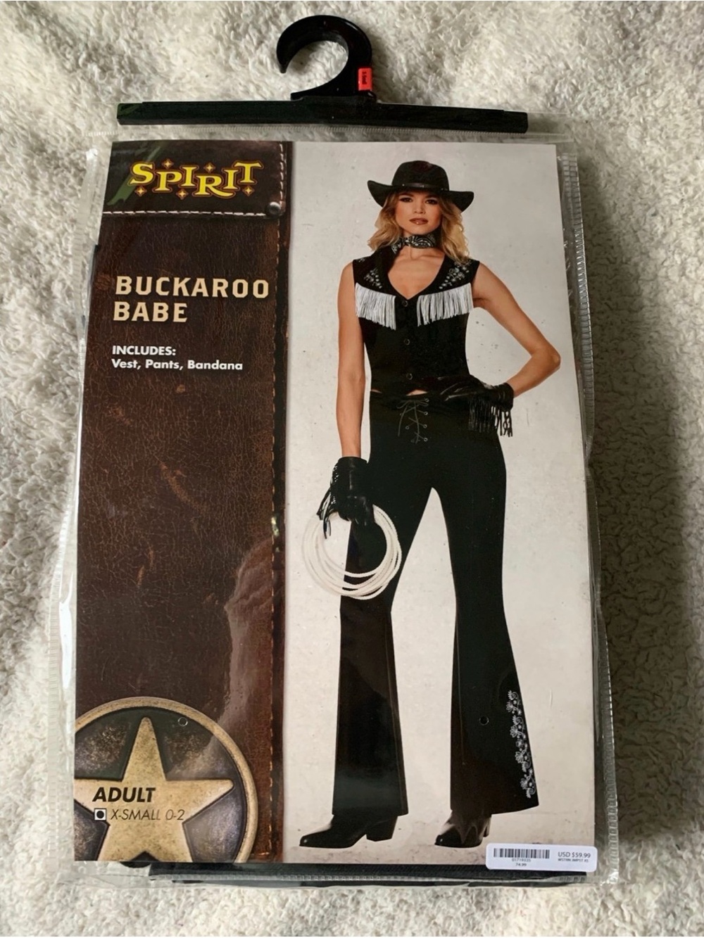Spirit Halloween Adult Western Buckaroo Babe Costume (Vest, Pants, Bandana) XS